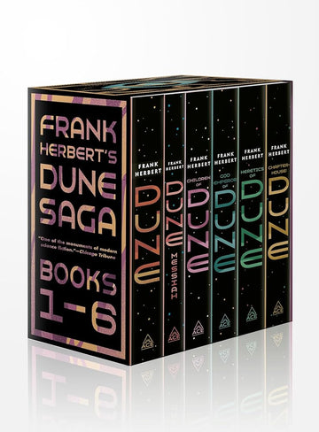 Frank Herbertova saga o Dini u kutiji od 6 knjiga: Dina, Mesija iz Dine, Djeca Dine, Božji car Dine, Heretici Dine i Kapitola: Dina (Dina, 1-6)