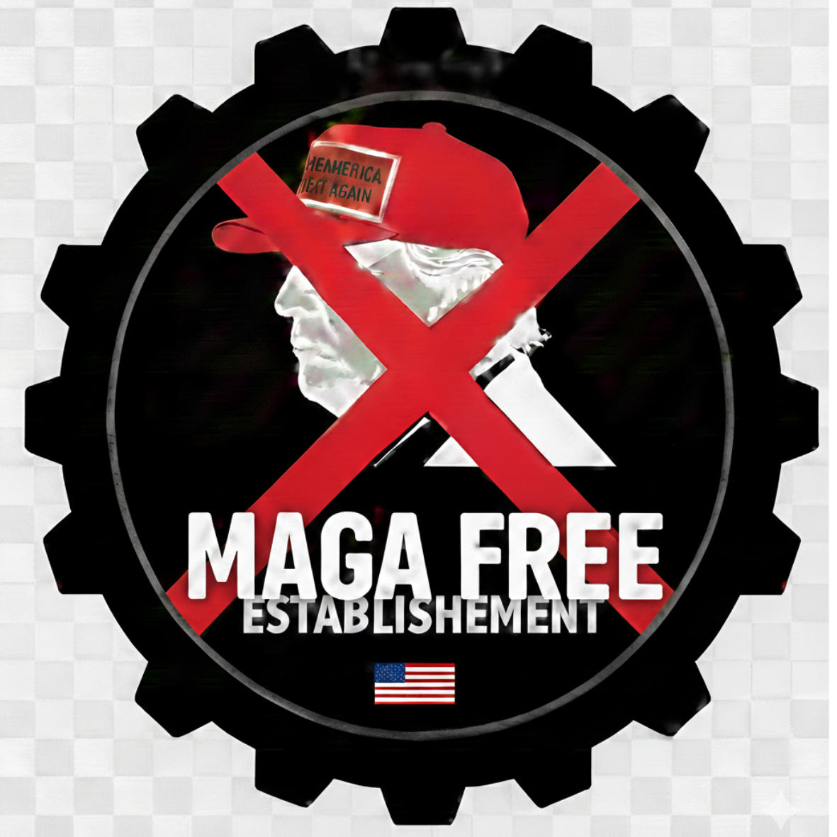 MAGA FREE ESTABLISHMENT sticker (Buy this for your favorite businesses)